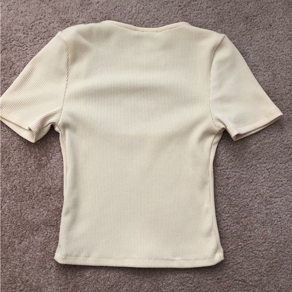 Zara Yellow Short Sleeve Crop Top - Picture 4 of 4